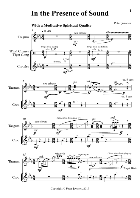 Pages from In the Presence of Sound Full Score